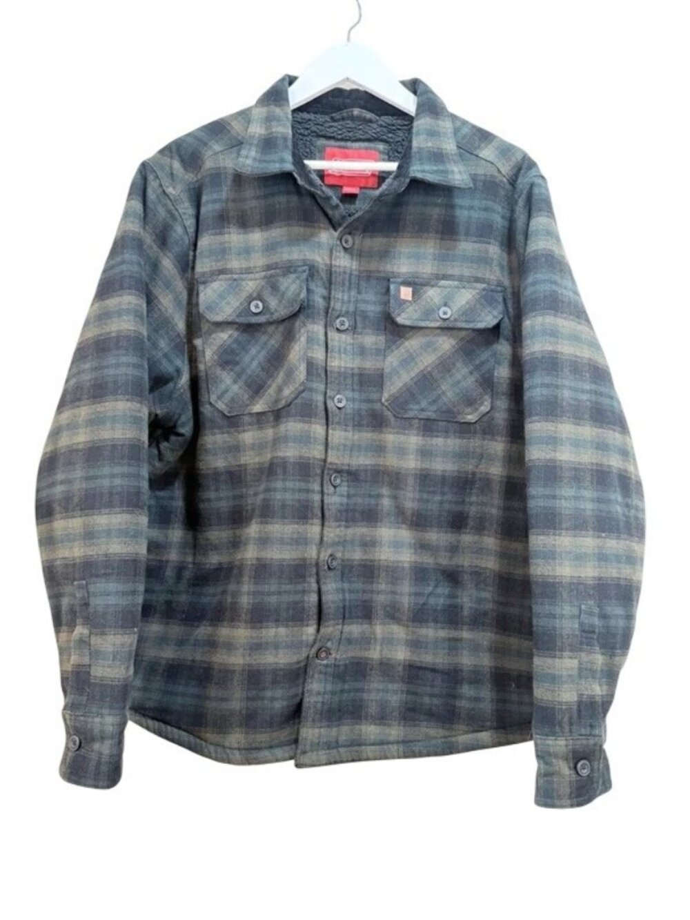 Gorpcore Utility Barn Workwear Flannel Sherpa Lined Yukon Shirt Jacket Large